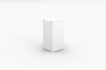 Small eye dropper box packaging mockup for eye drops advertising on transparent background.