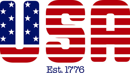 Usa Flag Est 1776 indipendence day digital files, svg, png, ai, pdf, ready for print, digital file, silhouette, cricut files, transfer file, tshirt print file, easy download and use. 
