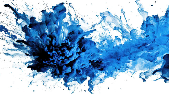 blue ink splash under water, background screen design, ai generated image