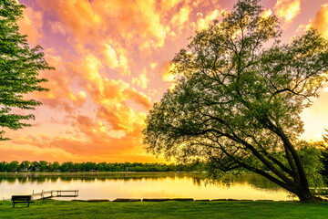 Sunset on Wing Lake