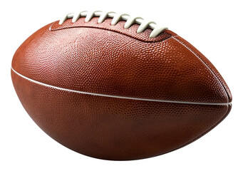 Realistic American football ball. Transparent background. Generative Ai