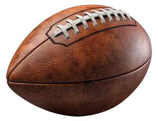 Realistic American football ball. Transparent isolated background. Generative Ai - obrazy, fototapety, plakaty