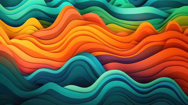 color mix wave palette artwork, wallpaper design, ai generated image