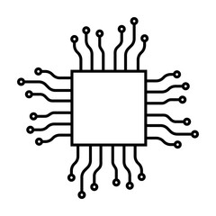 microchip board, OpenAI and ChatGPT chip. microcircuit artificial intelligence technology chatbot system helper. chat bot symbol ai. vector illustration