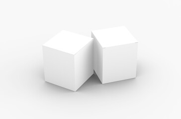 Naklejka premium Square product box packaging mockup for brand advertising on a transparent background.