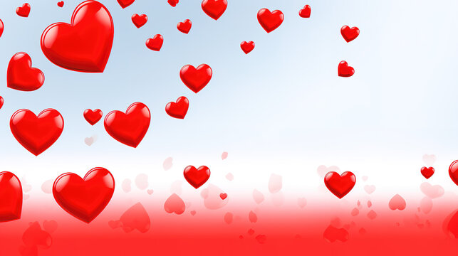 a lovely and cute love gift card illustration with a lot of hearts, ai generated image