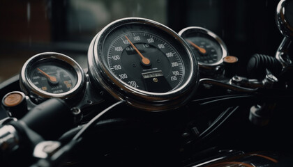 The speedometer gauge on the dashboard reflects the driver speed generated by AI