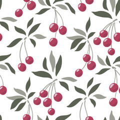 Seamless pattern with cherry