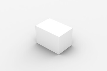 Square product box packaging mockup for brand advertising on a transparent background.