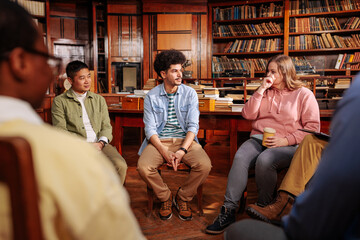 Fototapeta premium Mental health clients talking in session.