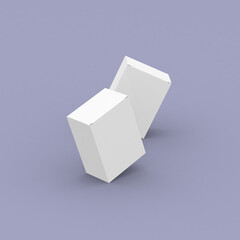 Two packaging boxes, 3d mockup for product promotion. Tilted position
