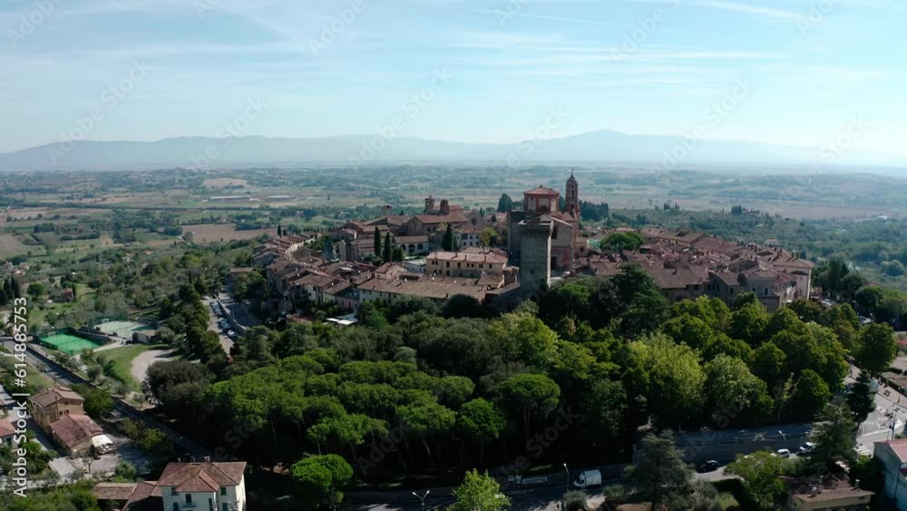 Wall mural aerial view of the town of lucignano tuscany