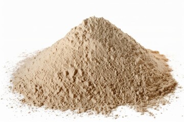 mound of sand isolated on a plain white background. Generative AI