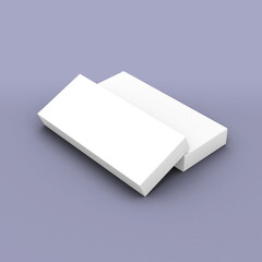 Two long narrow boxes, packaging template for product design mockup. On clean background
