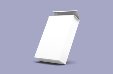 Opened rectangular pill blister box, packaging template for product design mockup