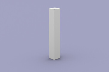 Paper box for mascara tube, packaging template for product design mockup. On clean background