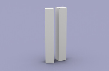 Two paper boxes for mascara tube, packaging template for product design mockup. Clean background