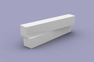 Two paper boxes for mascara tube, packaging template for product design mockup. Clean background