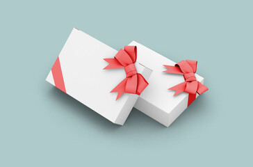 Paper sale box, packaging template for product design mockup. On clean background