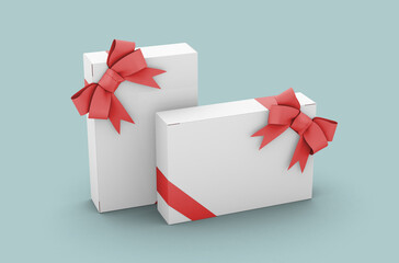 Paper sale box, packaging template for product design mockup. On clean background