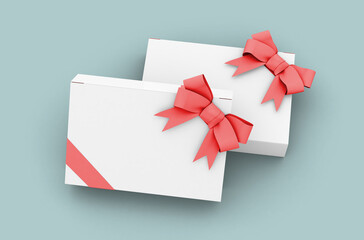 Paper sale box, packaging template for product design mockup. On clean background