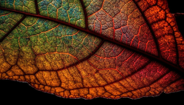 Vibrant autumn leaves showcase beauty in nature colorful patterns generated by AI