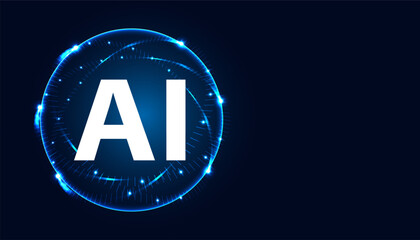 Abstract world Artificial Intelligence on circle digital and Technology Background with Computer Systems light blue.