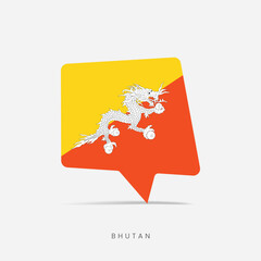Bhutan flag bubble chat icon