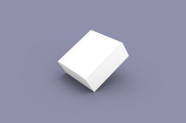 Square product box packaging mockup for brand advertising on a clean background.