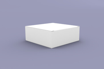 Square product box packaging mockup for brand advertising on a clean background.