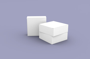 Square product box packaging mockup for brand advertising on a clean background.