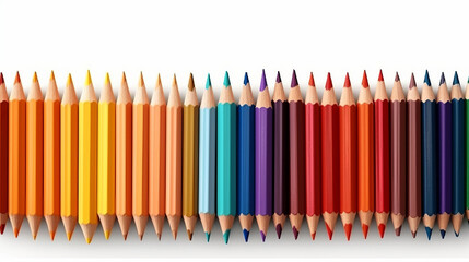 Colorful pencils isolated on white background. Back to school. Created with Generative AI technology.