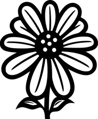 Daisy | Black and White Vector illustration