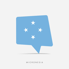 Obraz na płótnie Canvas Micronesia flag bubble chat icon