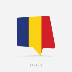 Fototapeta premium Romania flag bubble chat icon