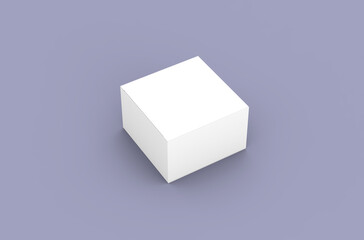 Square product box packaging mockup for brand advertising on a clean background.