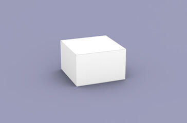 Square product box packaging mockup for brand advertising on a clean background.