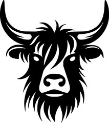 Highland Cow | Minimalist and Simple Silhouette - Vector illustration