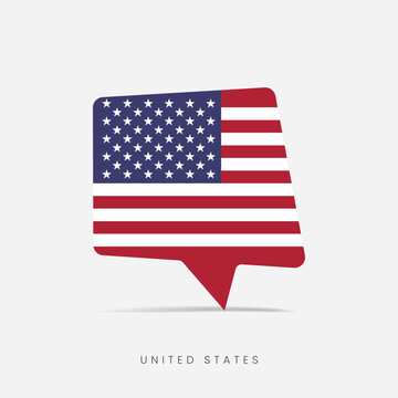 United States flag bubble chat icon