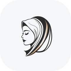 Woman hijab logo with unique concept and business card design Premium Vector, Muslim fashion hijab logo design, beautiful headscarf for Muslim women
