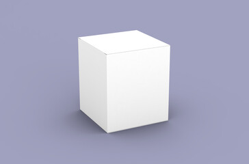 Square product box packaging mockup for brand advertising on a clean background.