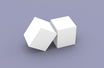 Square product box packaging mockup for brand advertising on a clean background.