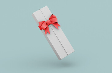Sale two boxes for mascara tube with ribbon, packaging template for product design mockup.