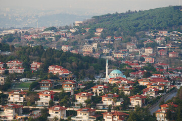 Fototapeta na wymiar Arial View of Istanbul Asian Side Urban building blocks