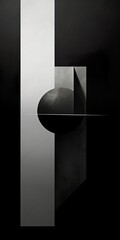 Geometric Forms and Shapes in Black, White and Gray. Abstract Minimalist Illustration, created with Generative AI