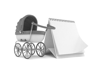 Baby stroller with blank calendar