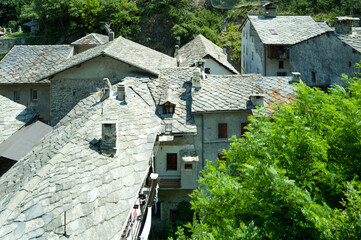 Fototapeta na wymiar Fort de Bard, Aosta, Italy - Views of the fort and the medieval village