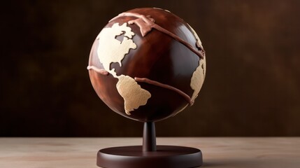 chocolate globe. chocolate day, world chocolate day. Generative AI