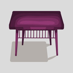 Classic table vector illustration on grey background