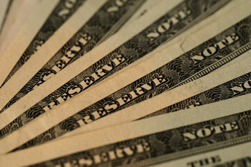 closeup part paper money banknotes american dollars, savings, banking, tax payment, economic...